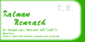 kalman menrath business card